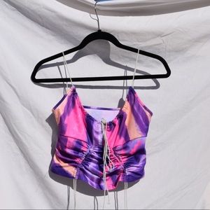 Pink purple ruched top